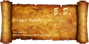 Blaga Debóra névjegykártya